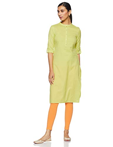 W for Woman Women's Cotton Kurta (19FEW11542-211520_Yellow_XL (14))