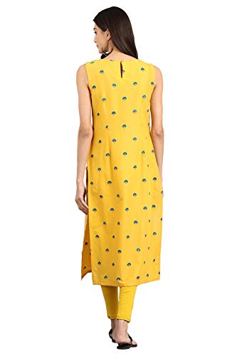 W for Woman Women's Cotton Kurta (18AUW17463-51144_Yellow_L (12))