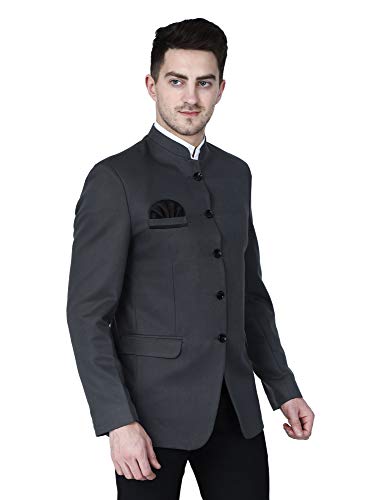 TAHVO Designer Men's Slim Fit Black Solid Blazer/Formal Blazer for Men Stylish/Coat for Wedding/Blazers for Men Stylish Wedding Trouser shuit for Men