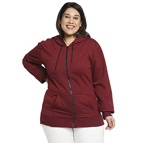 Wear Your Opinion Women's Fleece Hooded Neck Regular Fit Hoodie (Wyo004773Zipplus-F-3Xl-Maroon_Red, Maroon_3Xl)