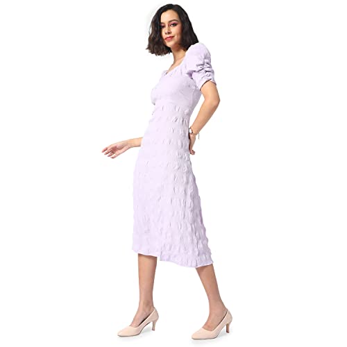 Campus Sutra Women's Midi Dress (SUSU22_CSWSSDR5108_M_Lilac_M)