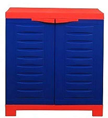 Supreme Fusion 1 Multipurpose Plastic Cabinet (2 x 2 FEET) for Multipurpose Storage for Home (Red/Blue)