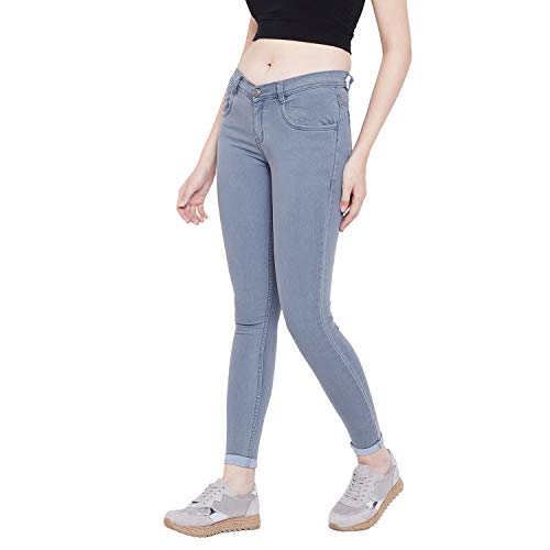 Nifty Women's Denim Stretchable Slim Fit Jeans (Jean_PLN_Grey_34)