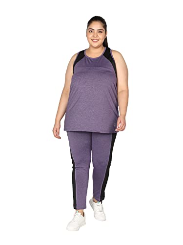 CHKOKKO Women's Regular Fit Polyester Tight (AZPLSSPWMTIGHTS01SELFPURPLE5XL_Purple_5XL)