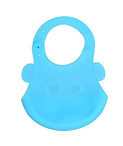 THE LITTLE LOOKERS Silicone Feeding Bib for Baby & Toddlers with Adjustable Strap, Waterproof, Easy to Wash | Stain Proof, BPA Free/Soft Material Bibs with Tray/Food Catcher (0-3 Years) (Pack of 1)