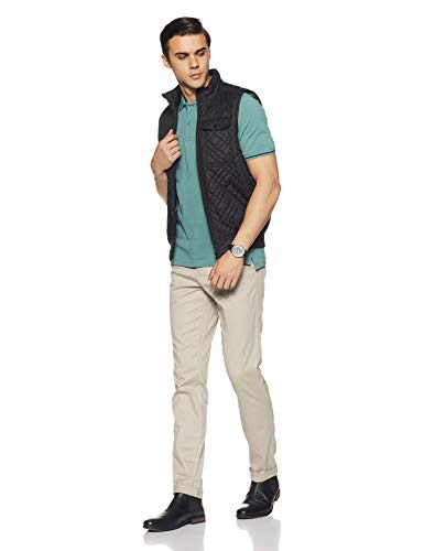 Van Heusen Men's Regular Fit Polo T-Shirt (VSKPWRGFR16516_Teal L)