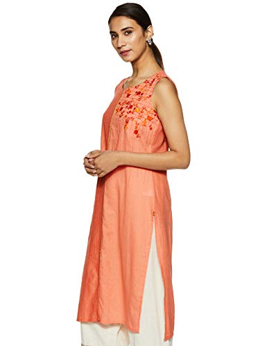 Aurelia Women's Straight Kurta (19FEA10372-600186_Orange_Xx-Large)