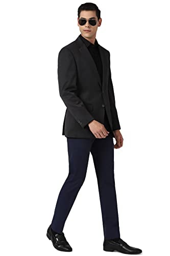 Peter England Men's Regular Blazer (PEBZOTLBY15203_Charcoal_40)