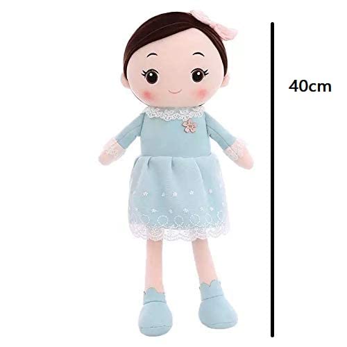 SCOOBA Super Soft 40cm Height Stuffed Girl Doll - Polyfill Washable Cuddly Soft Plush Toy - Helps to Learn Role Play - 100% Safe for Kids (Random Color Will be Send)