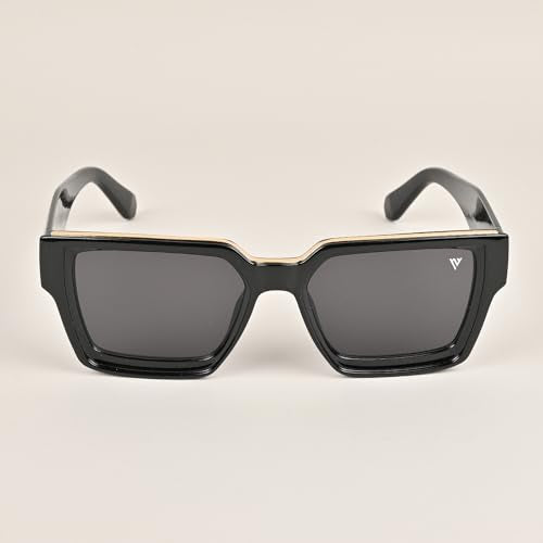 Voyage UV Protected Black Square Men & Women Sunglasses (952MG3669 |Black Lens | Black Frame)