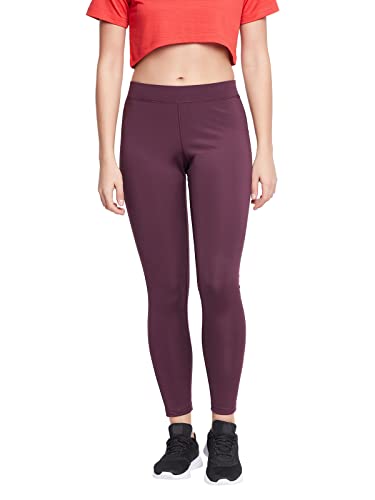 Clovia Women's Snug Fit Ankle-Length Tie-Dye Print Active Tights (AB0077P09_Maroon_M)