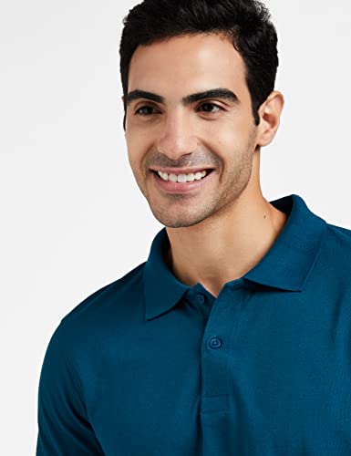 Amazon Brand - Symbol Men's Solid Regular Polo Shirt (AW17MPCP-SINGLE_Fog Teal L)