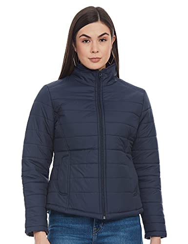 Qube By Fort Collins Women's Quilted Jacket Blue Navy Blue 2XL