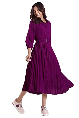 FlowerVelly Summer Dresses for Women one Piece Dress|Naira Cut Kurta Set midi Dress|Cord Set|Long Dresses|Cotton Kurta Set for Women Wine