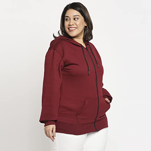 Wear Your Opinion Women's Fleece Hooded Neck Regular Fit Hoodie (Wyo004773Zipplus-F-3Xl-Maroon_Red, Maroon_3Xl)