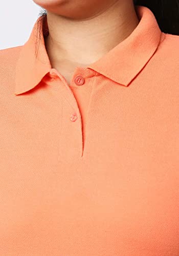 Wear Your Opinion Womens Polo Collar Neck T-Shirt Top (Design: Solid,Carrot,Small)