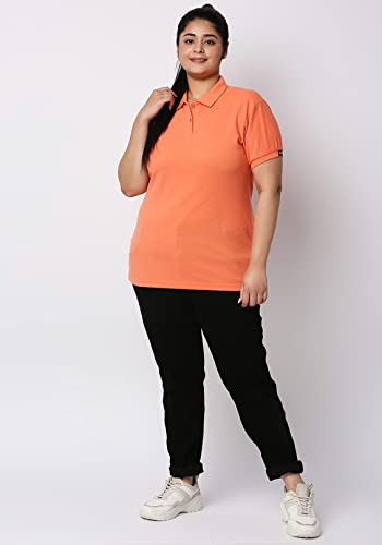 Wear Your Opinion Womens Polo Collar Neck T-Shirt Top (Design: Solid,Carrot,Small)