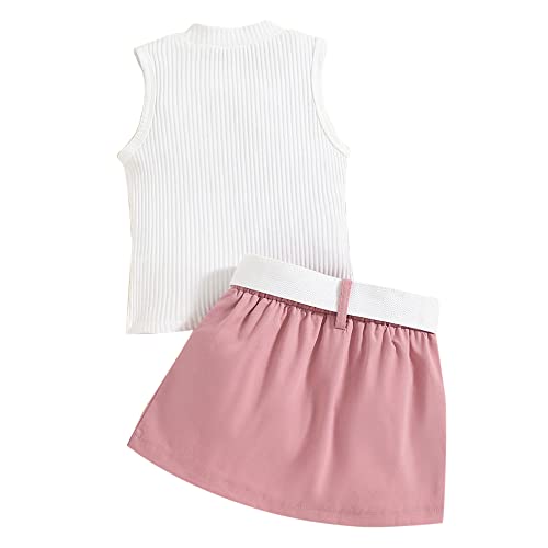 Hopscotch Girls Polyester Solid Skirt Set In White Color For Ages 2-3 Years (LJS-4105805)