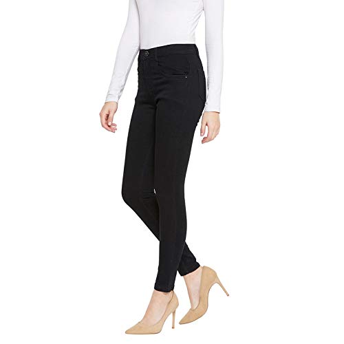 Nifty Women's Denim Stretchable Slim Fit High Waist Jeans (1393N_BLK_36_Black_36)