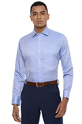 Van Heusen Men's Solid Slim fit Formal Shirt (VHSFBSLB833567_Faded Blue 42)