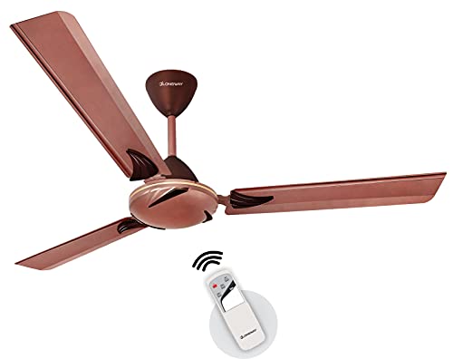 Longway Creta 1200mm/48 inch with remote High Speed Anti-dust Decorative 5 Star Rated Ceiling Fan 400 RPM with 3 Year Warranty (Rusty Brown, Pack of 1)