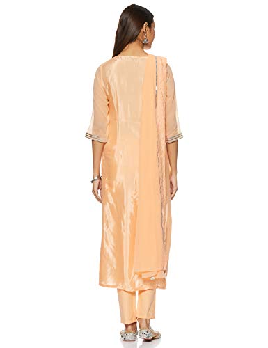 Aurelia Women's Art Silk Salwar Suit Set (19FED10115-600604_T-Orange_L)