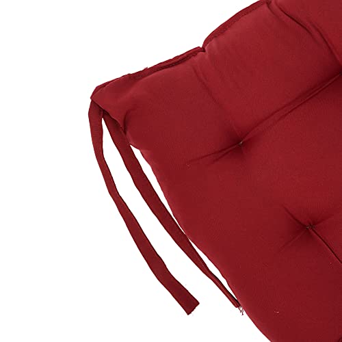 Kuber Industries Microfiber Square Chair Pad Seat Cushion for Car Pad, Office Chair, Indoor/Outdoor, Dining Living Room, Kitchen with Ties-Pack of 2, 18 * 18 Inch (Maroon)