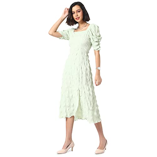 Campus Sutra Women's Midi Dress (SUSU22_CSWSSDR5107_M_Mint_M)