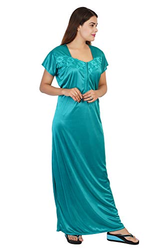 Bee Smart Nighty for Women & Girls Nightwear, Sexy Night, Satin Nightwear Nighty Maxi (Size: M,L) (Medium, Green)