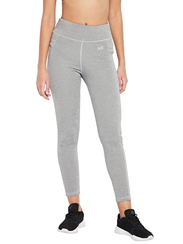 Clovia Women's Snug Fit High-Rise Active Tights(AB0100A01_Grey_XL)