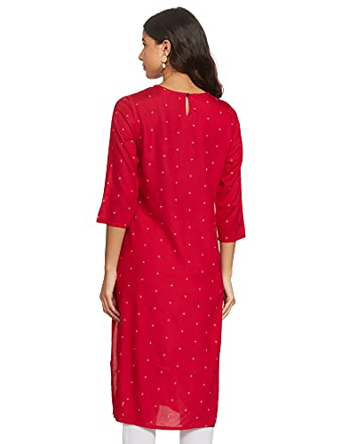 Max Women's Rayon Straight Kurta (DAAMSP20CR21FUCHSIA-XL_Fuchsia_XL)