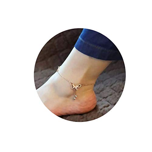 Shining Diva Fashion Italian Designer Rose Gold Plated Butterfly Anklet and Neckalce For Women and Girls (Anklet) (9801a)