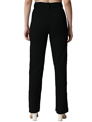 KOTTY Women's Straight Casual Pants (KTTWOMENSPANT151_Black673 Black