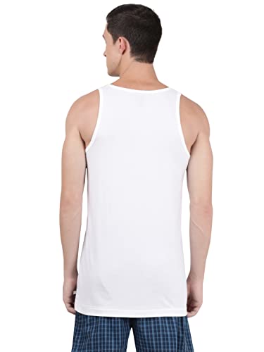 Jockey 8820 Men's Super Combed Cotton Round Neck Sleeveless Vest with Extended Length for Easy Tuck (Pack of 3)_White_L