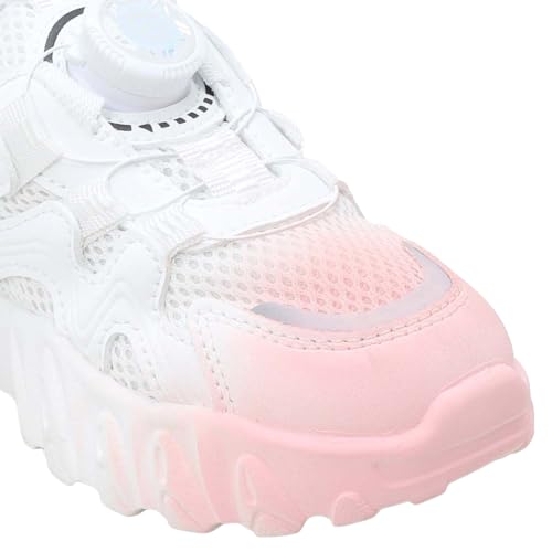 Hopscotch Girls Mesh Solid Athletic Shoes in Pink Color, UK:3 (XRX-4544121)