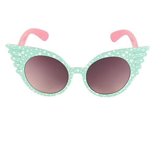 Amour Mint Green & White Full-Framed Unisex Cat-Eye Sunglasses with Purple Gradient Lens (4+ Years)