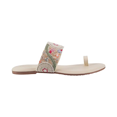 Metro Women Beige Flat Sandal UK/5 EU/38 (32-1702)