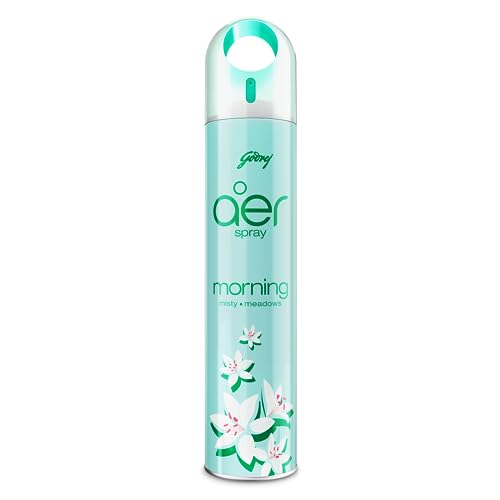 Godrej aer Spray | Room Freshener for Home & Office - Morning Misty Meadows & Fresh Lush Green | Pack of 2 (220 ml each) | Long-Lasting Fragrance