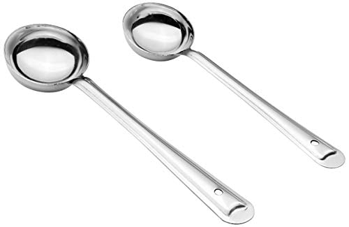 Amazon Brand - Solimo Stainless Steel Basting/Serving Ladle Set (2 pieces),25 centimeter