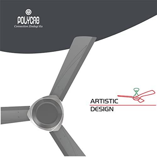 Polycab Superb 1200 mm High Speed Anti Rust Ceiling Fan (Cool grey Silver)