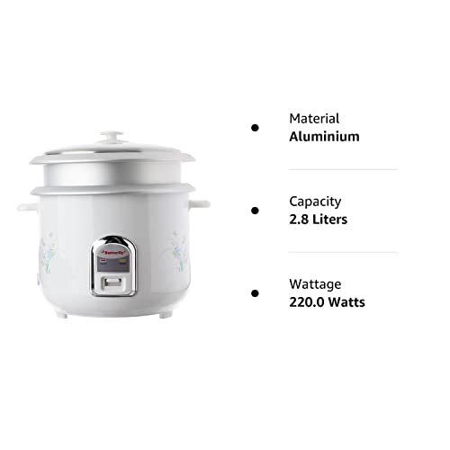 Butterfly Cylindrical KRC-22 2.8-Litre 1000-Watt Electric Rice Cooker (White)