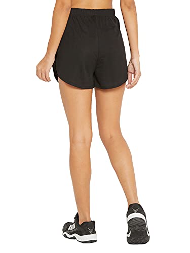 Clovia Women's Polyester Activewear Sports Shorts (AB0056P13_Black_XXL)