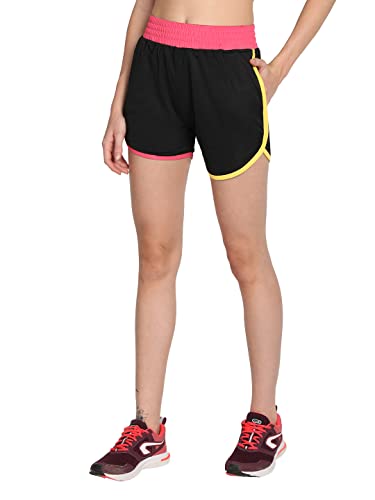 CHKOKKO Sports Workout Gym Training Shorts for Women BlackMulti L