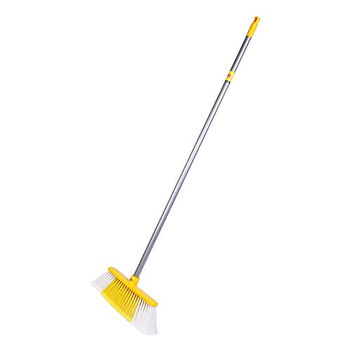 HIC HAMARA INDIA CLEAN Hic Cleaning Floor Broom/Brush With Plastic Coated Telescopic Handle For Home, Kitchen, Bathroom (Multicolour, Standard Size) Yi-728