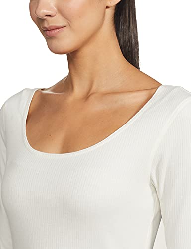 Van Heusen Women Anti Bacterial 3/4th Sleeve Thermal Vest - Round Neck, Super Soft_77402_Ivory_M