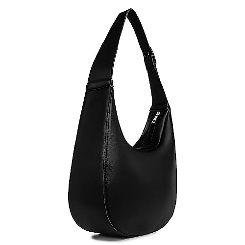 LEGAL BRIBE Women's Half Moon Shoulder Bag (Black)