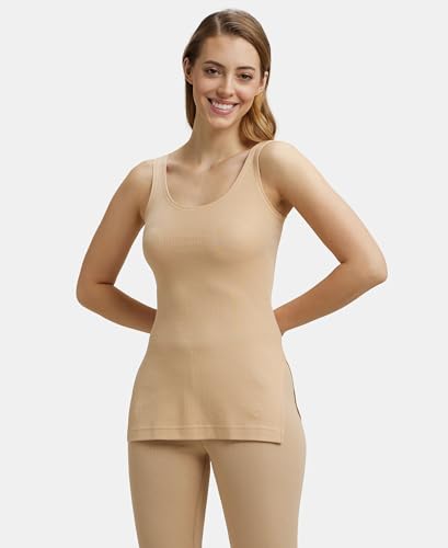 Jockey 2500 Women's Super Combed Cotton Rich Thermal Tank Top with Stay Warm Technology_Skin_M