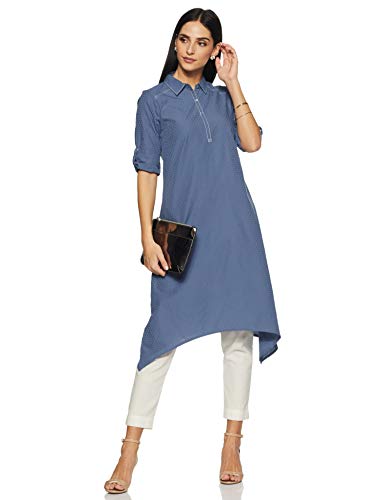 Aurelia Women's Cotton Kurta (19FEA10715-700033_Blue_X-Small)