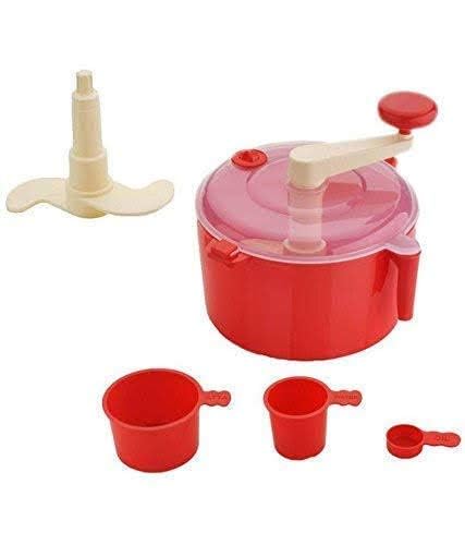 RUDRA SHOP Atta Maker for Home 2 in 1 Ata Non-Electric Dough Flour Machine for Kitchen | Chakki Clear line Measuring Cups Set Bread Mixer May Vary Hand Tool Plastic Portable Dough Atta