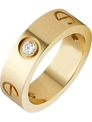 Glamlife Anti Tarnish Ring For Women; Stunning Plain Ring For Women & Girls (Gold, 6)